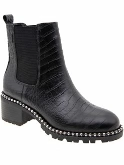 Outlet 🔥 BCBGeneration Natti 👩 Womens Faux Leather Block Heel Chelsea 🥾 Boots 🌟