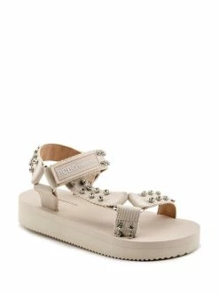 Cheap 👏 BCBGeneration Parna 👩 Womens Studded Adjustable Flatform 🩴 Sandals 🔔