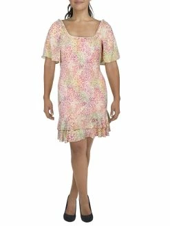 Discount ⌛ BCBGeneration 👩 Womens Chiffon Printed Sheath 👗 Dress 🎁