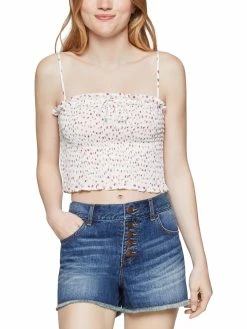 Best deal 🧨 BCBGeneration 👩 Womens Smocked Printed Crop Top 🎁