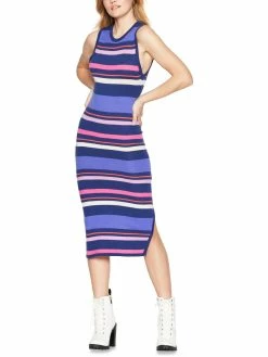New ❤️ BCBGeneration 👩 Womens Striped Midi Sweaterdress 🧨