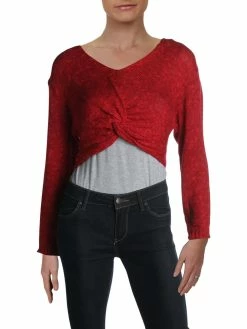 Outlet ⭐ BCBGeneration 👩 Womens Cropped Twist Front Pullover Sweater 🎉