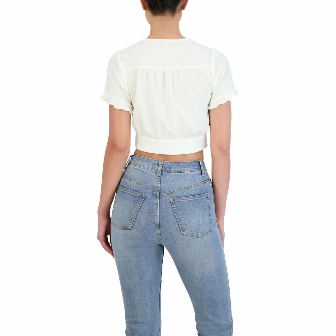 Best Pirce π BCBGeneration π© Womens Knot-Front Button-Down Crop Top β¨ - Image 2