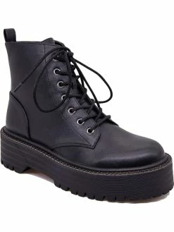 New ✨ BCBGeneration Kayte 👩 Womens Faux Leather Flatform Combat & Lace-up 🥾 Boots 🎉