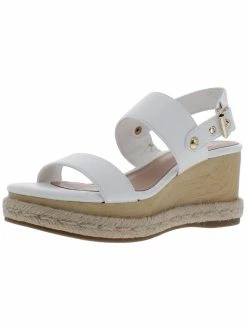 Promo ⭐ BCBGeneration Allia 👩 Womens Faux Leather Open Toe Wedge 🩴 Sandals 🤩