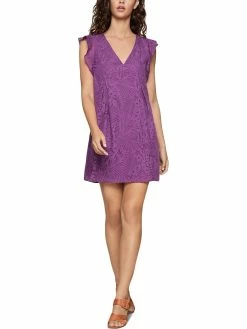 Budget ✨ BCBGeneration 👩 Womens Double V Flutter Sleeves Cocktail 👗 Dress 👍