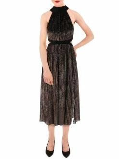 Discount π BCBGeneration π© Womens Metallic Pleated Cocktail π Dress π