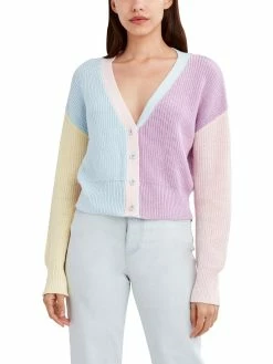 Deals 🔥 BCBGeneration 👩 Womens Colorblock Button-Down Cardigan Sweater 🧨
