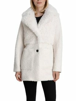 Cheap 🎁 BCBGeneration 👩 Womens Faux Fur Lightweight Teddy 🧥 Coat 🔔