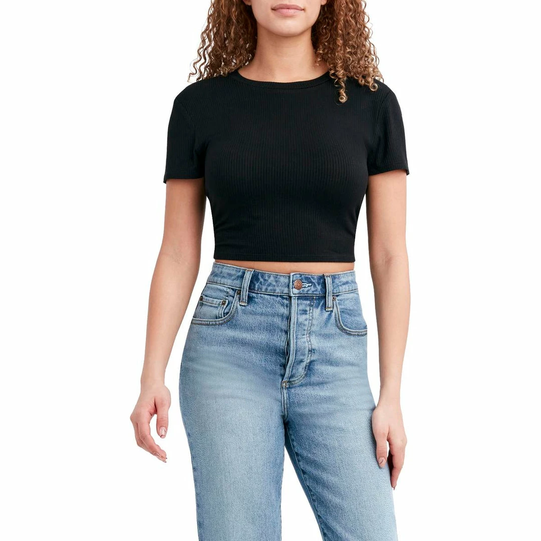 Best Sale 𧨠BCBGeneration π© Womens Cropped Short Sleeve T-Shirt βοΈ - Image 2